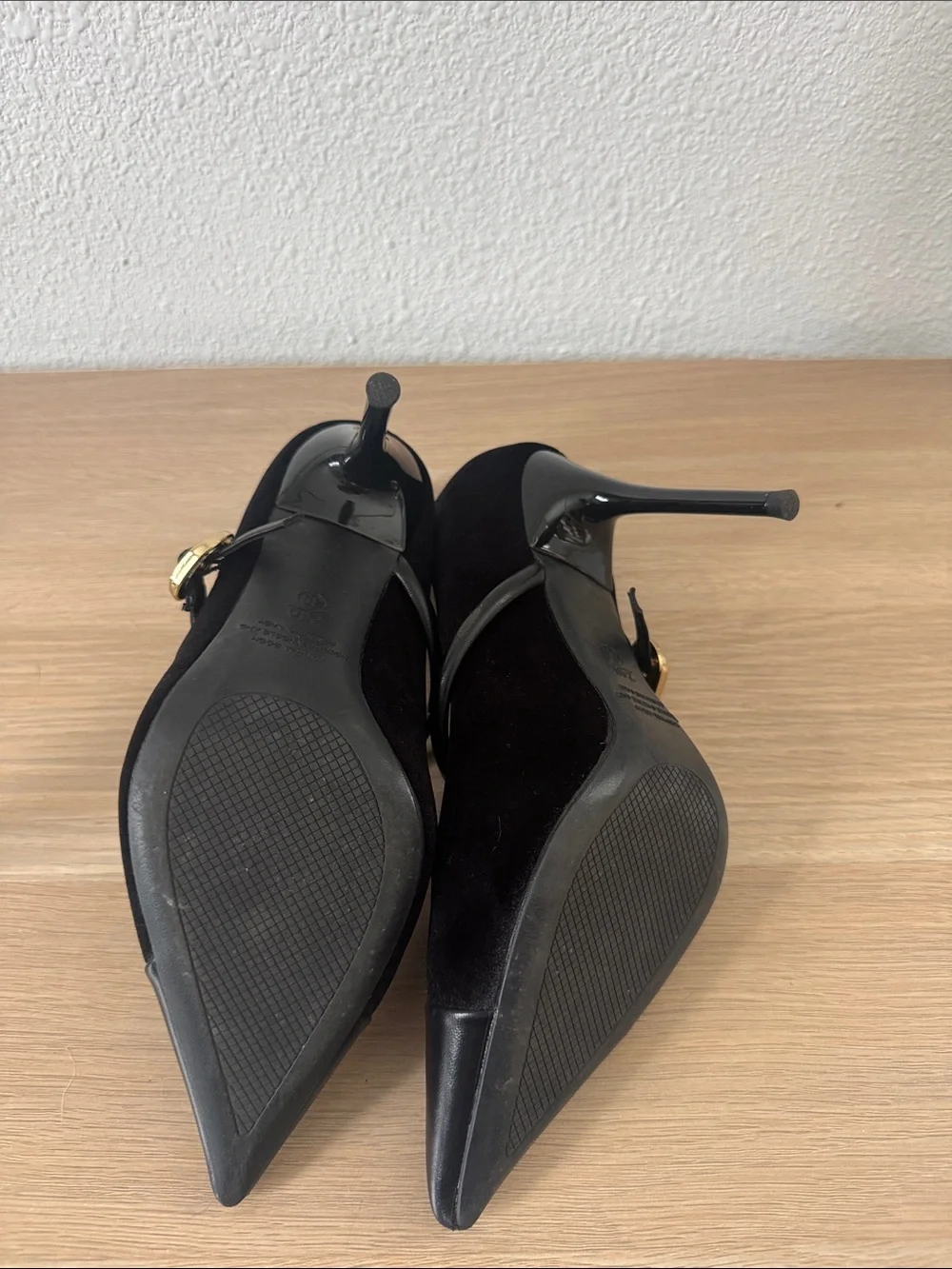 Black Pointed Toe Mary Jane Pumps
